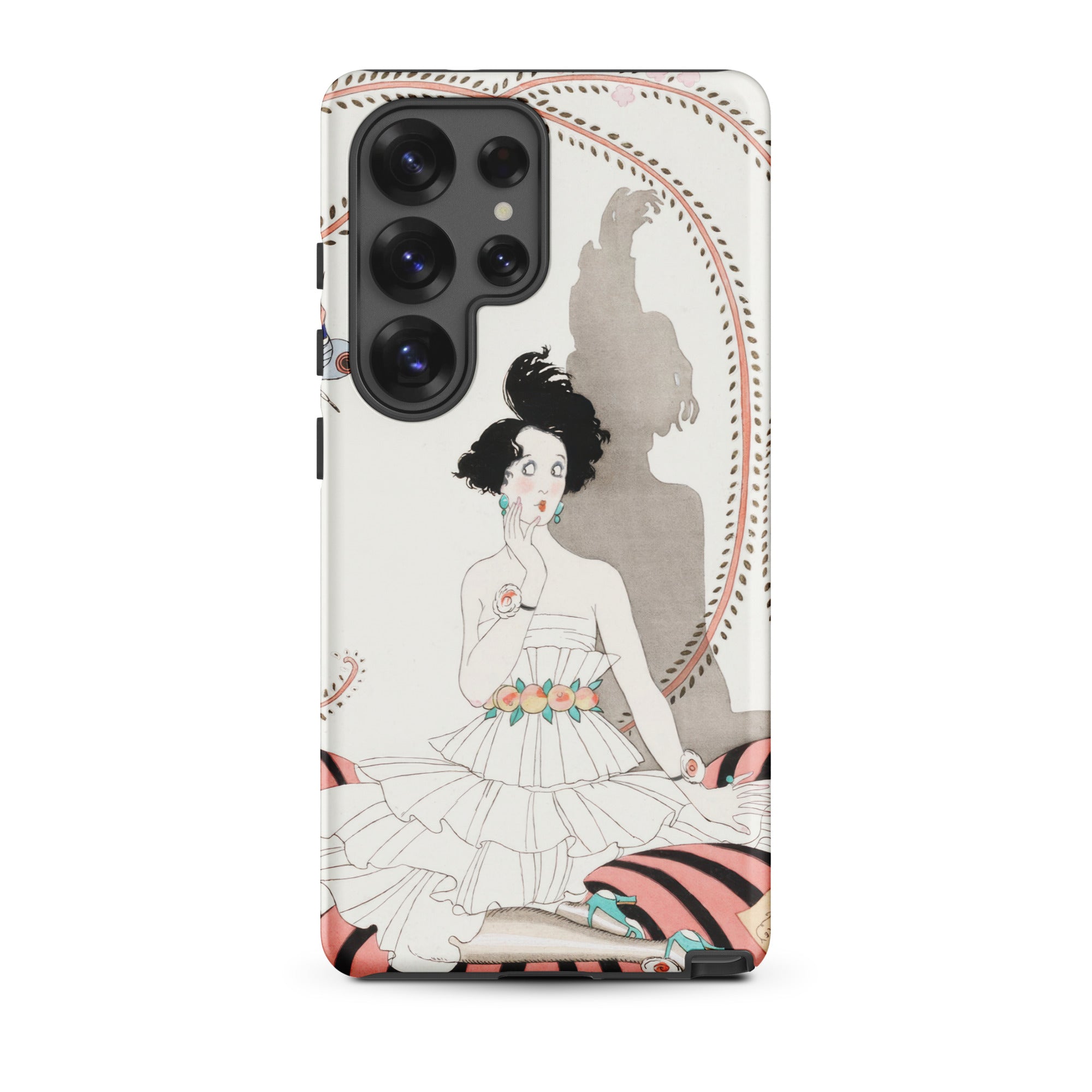 Minuit George Barbier Samsung Case, Galaxy S25 Ultra / Matte, Phone Case Stylized Illustration Woman Tiered Dress Patterned