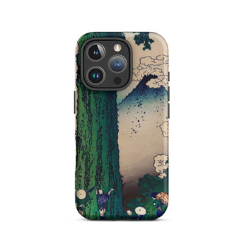 Mishima Pass - Katsushika Hokusai Phone Case Iphone 16 Pro / Matte Artistic Phone Case Mount Fuji, Katsushika Hokusai Iphone Case, Green