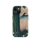 Mishima Pass - Katsushika Hokusai Phone Case Iphone 15 / Matte Japanese Art Phone Case Mount Fuji, Katsushika Hokusai Iphone Case, Green