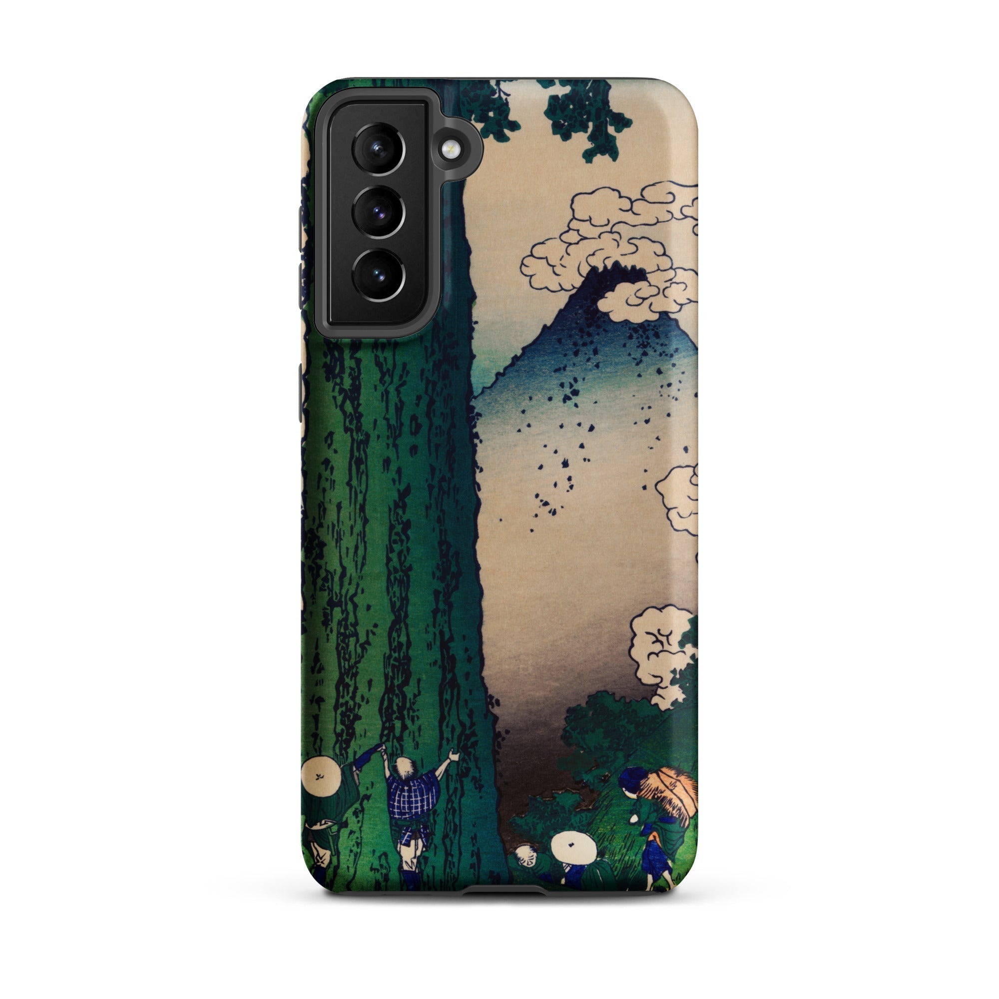 Mishima Pass Katsushika Hokusai Samsung Case, Galaxy S21 Plus / Matte, Smartphone Case Nature Themed Print Tree Mountain Clouds Figures