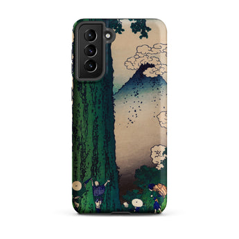 Mishima Pass - Katsushika Hokusai Samsung Case, Galaxy S21 Plus / Matte, Smartphone Case Nature-themed Print Tree Mountain Clouds Figures