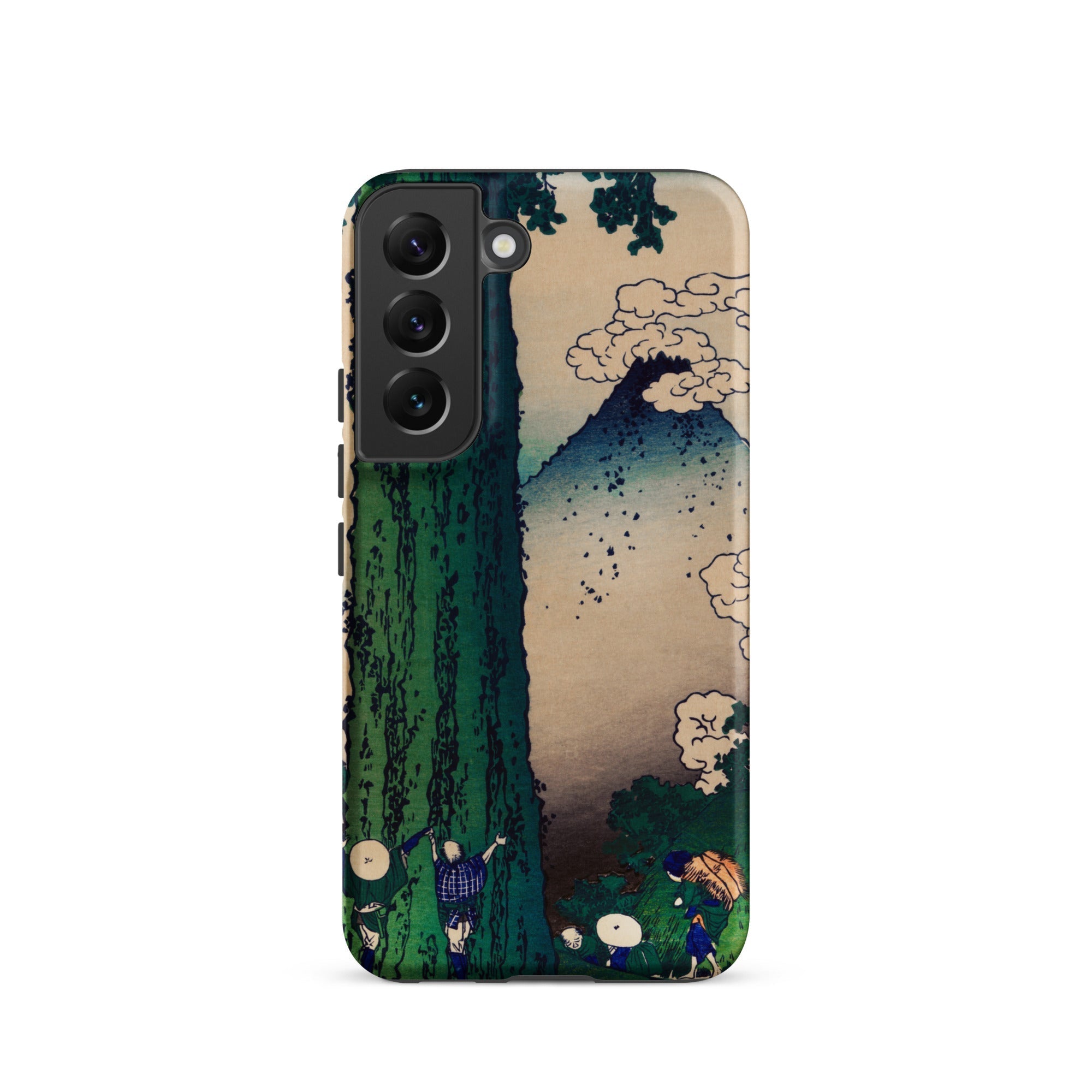 Mishima Pass Katsushika Hokusai Samsung Case, Galaxy S22 / Matte, Phone Case Japanese Style Landscape Illustration Mountain Clouds Figures
