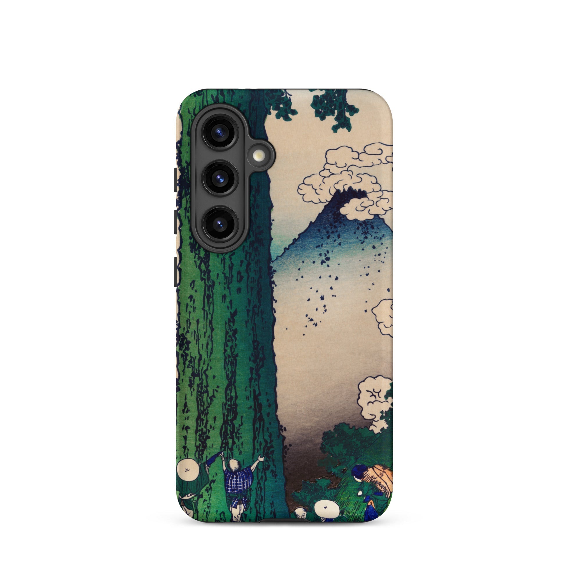 Mishima Pass Katsushika Hokusai Samsung Case, Galaxy S24 / Matte, Phone Case Japanese Woodblock Print Mountain People
