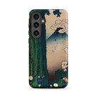 Mishima Pass Katsushika Hokusai Samsung Case, Galaxy S24 Plus / Matte, Black Smartphone Nature Themed Case Tree Mountain Clouds People