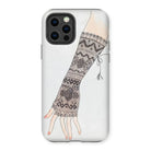 Mitt - Lillian Causey 1930s Fashion Art Iphone Case, 12 Pro / Matte, Hand-drawn Fingerless Glove Intricate Nordic-style Knit Patterns