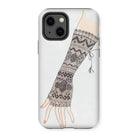 Mitt - Lillian Causey 1930s Fashion Art Iphone Case, 13 / Matte, Hand-drawn Arm Decorative Fingerless Glove Geometric Patterns