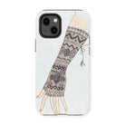 Mitt - Lillian Causey 1930s Fashion Art Iphone Case, 13 Mini / Matte, Hand-drawn Fingerless Glove Intricate Nordic-style Patterns