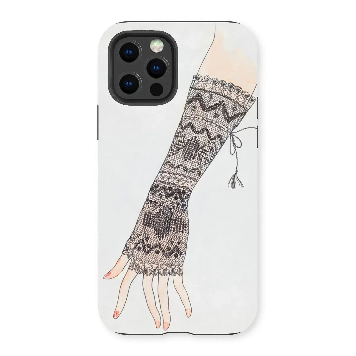 Mitt - Lillian Causey 1930s Fashion Art Iphone Case, 13 Pro / Matte, Hand-drawn Fingerless Glove Intricate Nordic-style Knit Patterns