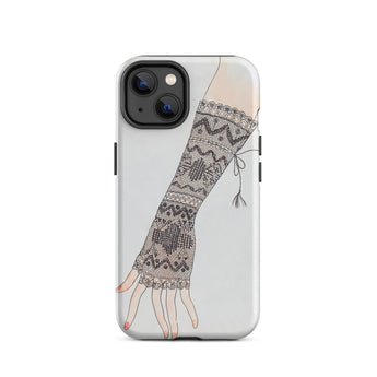 Mitt - Lillian Causey 1930s Fashion Art Iphone Case, 14 / Matte, Smartphone Case Hand-drawn Lace Glove Design