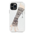 Mitt - Lillian Causey 1930s Fashion Art Iphone Case, 14 Pro / Matte, Hand-drawn Fingerless Glove Intricate Nordic-style Knit Patterns