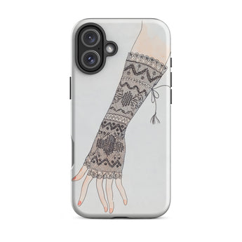 Mitt - Lillian Causey 1930s Fashion Art Iphone Case, 16 Plus / Matte, Smartphone Case Lace-gloved Arm Design