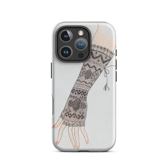 Mitt - Lillian Causey 1930s Fashion Art Iphone Case, 16 Pro / Matte, Smartphone Case Hand-drawn Lace Glove Design