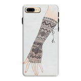 Mitt - Lillian Causey 1930s Fashion Art Iphone Case, 8 Plus / Matte, Fingerless Knit Arm Warmer Intricate Geometric Patterns Designs