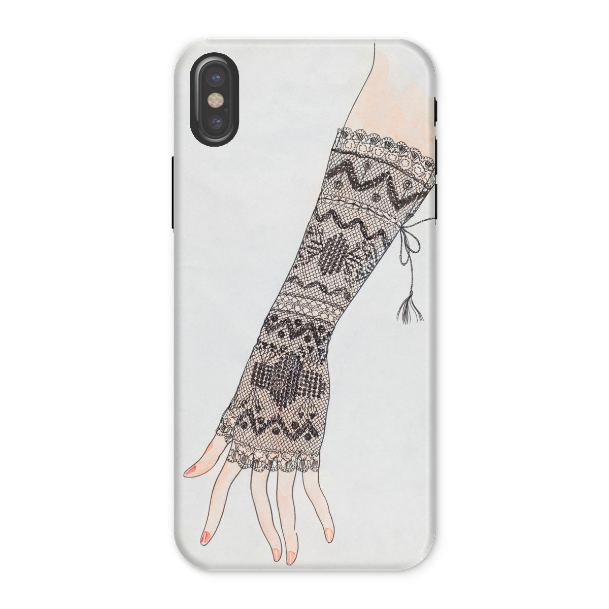 Mitt - Lillian Causey 1930s Fashion Art Iphone Case, x / Matte, Phone Case Illustration Knitted Fingerless Glove Nordic-style Patterns