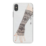 Mitt - Lillian Causey 1930s Fashion Art Iphone Case, x / Matte, Phone Case Illustration Knitted Fingerless Glove Nordic-style Patterns