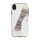 Mitt - Lillian Causey 1930s Fashion Art Iphone Case, Xr / Matte, Fingerless Glove Intricate Nordic-style Knit Patterns Designs