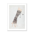 Mitt Lillian Causey 1930s Fashion Art Print, Fingerless Knit Arm Warmer Intricate Geometric Patterns