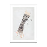 Mitt - Lillian Causey 1930s Fashion Art Print, Fingerless Knit Arm Warmer Intricate Geometric Patterns
