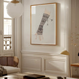 Mitt - Lillian Causey 1930s Fashion Art Print, Framed Artwork Knitted Winter Arm Warmer Nordic Pattern