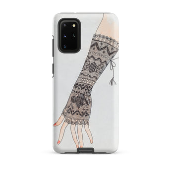 Mitt - Lillian Causey 1930s Fashion Art Samsung Case, Galaxy S20 Plus / Matte, White Smartphone Case Illustration Hand Black Lace Glove