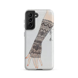 Mitt - Lillian Causey 1930s Fashion Art Samsung Case, Galaxy S21 / Matte, White Phone Case Stylized Hand Adorned Black Lace
