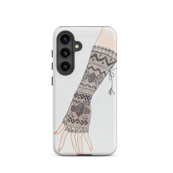 Mitt - Lillian Causey 1930s Fashion Art Samsung Case, Galaxy S24 / Matte, White Phone Case Black Lace Glove Design