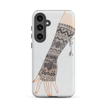 Mitt - Lillian Causey 1930s Fashion Art Samsung Case, Galaxy S24 Plus / Matte, White Phone Case Black Lace Glove Design