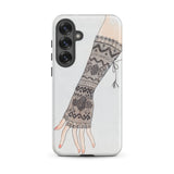 Mitt - Lillian Causey 1930s Fashion Art Samsung Case, Galaxy S25 Plus / Matte, White Phone Case Illustration Hand Black Lace Glove