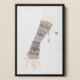 Mitt - Lillian Causey 1930s Lace Glove Art Print / Canvas, 12x17’’ / A3 / Black Frame, Posters Prints & Visual Artwork, Toby Leon