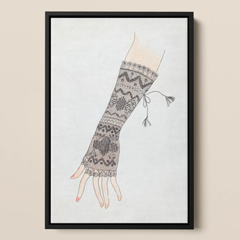 Mitt - Lillian Causey 1930s Lace Glove Art Print / Canvas, 12x17’’ / A3 / Black Frame, Posters Prints & Visual Artwork, Toby Leon