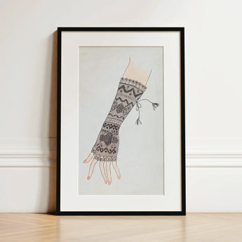 Mitt - Lillian Causey 1930s Lace Glove Art Print / Canvas, 12x17’’ / A3 / Black Frame / Matboard, Posters Prints & Visual Artwork, Toby Leon