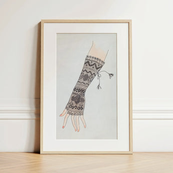 Mitt - Lillian Causey 1930s Lace Glove Art Print / Canvas, 12x17’’ / A3 / Natural Frame / Matboard, Posters Prints & Visual Artwork, Toby