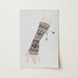 Mitt - Lillian Causey 1930s Lace Glove Art Print / Canvas, 12x18’’ / 31x46cm / Unframed / no Border, Posters Prints & Visual Artwork, Toby
