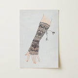Mitt - Lillian Causey 1930s Lace Glove Art Print / Canvas Black Lace Fingerless Glove Intricate Geometric Floral Patterns Lillian Causey’s