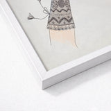 Mitt - Lillian Causey 1930s Lace Glove Art Print / Canvas White Framed Artwork Delicate Black Illustration Dress Causey’s, Haute Couture