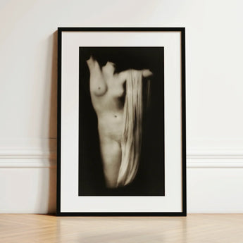 Modern Torso - Female Nude Arnold Genthe Art Print / Canvas Black-framed Monochrome Photograph Figure, Belongs, Genthe’s Project,