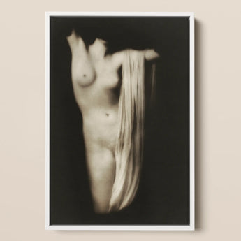 Modern Torso - Female Nude Arnold Genthe Art Print / Canvas, 12x18’’ / 31x46cm / White Frame, Posters Prints & Visual Artwork, Toby Leon