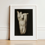 Modern Torso - Female Nude Arnold Genthe Art Print / Canvas, 12x18’’ / 31x46cm / White Frame / Matboard, Posters Prints & Visual Artwork,