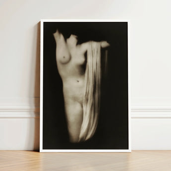 Modern Torso - Female Nude Arnold Genthe Art Print / Canvas Black-and-white Photographic Minimalist White Frame Abstract, Belongs, Genthe’s
