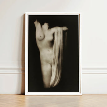 Modern Torso - Female Nude Arnold Genthe Art Print / Canvas Black-and-white Photographic Slender White Frame Figure, Belongs, Genthe’s