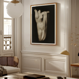 Modern Torso - Female Nude Arnold Genthe Art Print / Canvas Black-and-white Framed Photograph Nude Figure Draped Fabric Encased Modern
