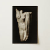 Black-and-white Photographic Print Nude Figure Draped Fabric Dark Modern Torso, Belongs, Arnold Genthe’s Project, Soft-focus Art