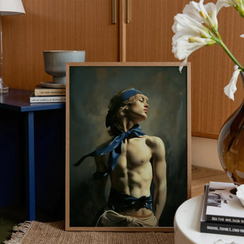 Molly - Neoclassical Femboy Sailor Art Print / Canvas Framed Classical-style Painting Young Muscular Man Blonde Hair Femboy Sailor Art,