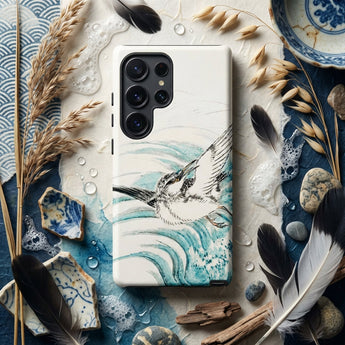 Mongolian Plover - Numata Kashu Shūchō Gafu Phone Case White Phone Case Detailed Illustration Bird Flight Stylized Numata Kashu, Mongolian