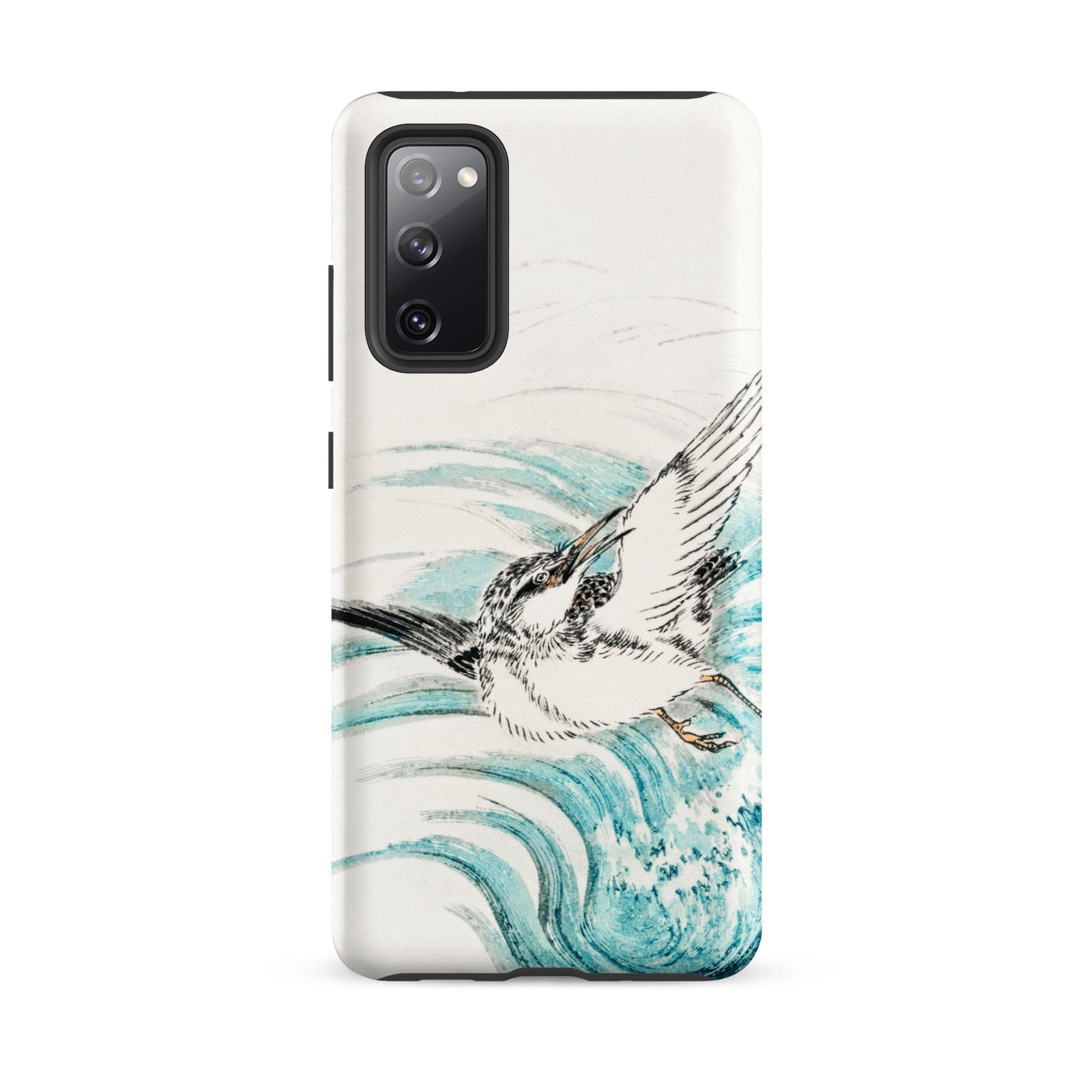 Mongolian Plover Numata Kashu Shūchō Gafu Samsung Case, Galaxy S20 Fe / Matte, White Phone Case Black Teal Kingfisher Bird Design