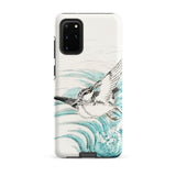 Mongolian Plover - Numata Kashu Shūchō Gafu Samsung Case, Galaxy S20 Plus / Matte, White Smartphone Case Teal Black Bird Wave Design