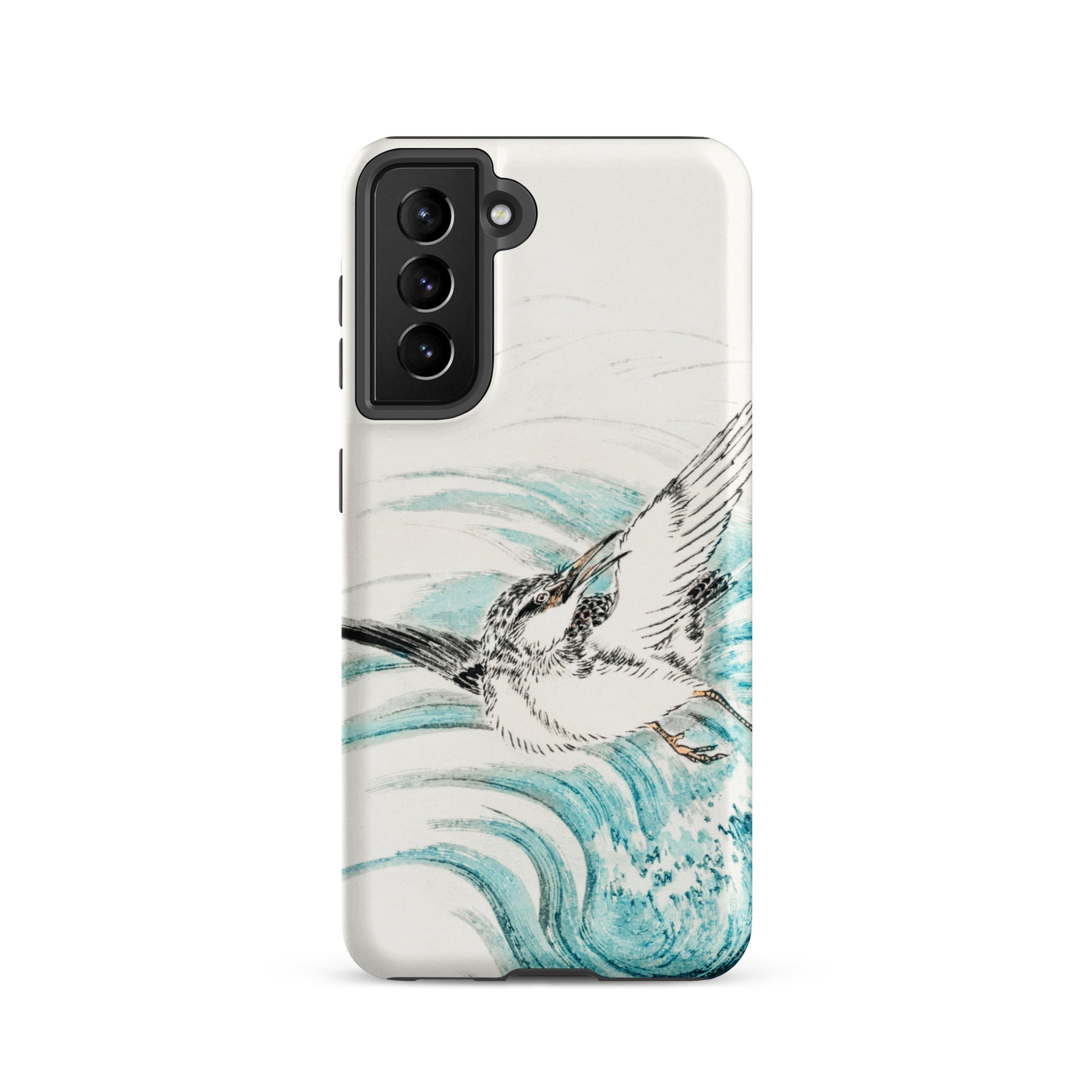 Mongolian Plover Numata Kashu Shūchō Gafu Samsung Case, Galaxy S21 / Matte, White Smartphone Case Black Camera Module Cutout Teal