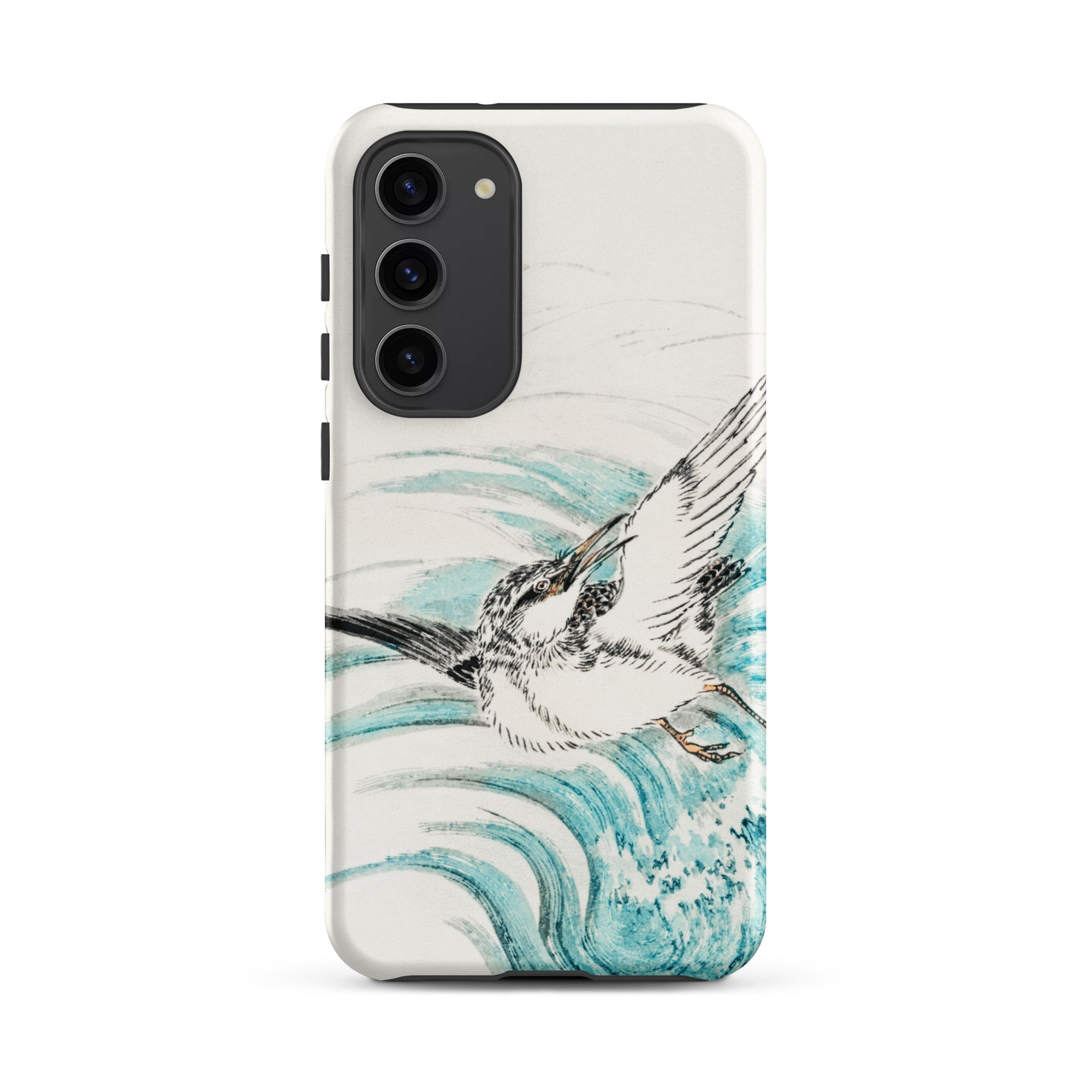 Mongolian Plover Numata Kashu Shūchō Gafu Samsung Case, Galaxy S23 Plus / Matte, White Phone Case Black Camera Module Illustration Bird