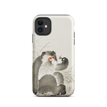 Monkey with Insect - Ohara Koson Shin-hanga Iphone Case, 11 / Matte, Monkey-themed Phone Case