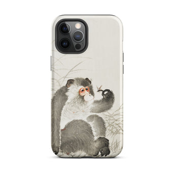 Monkey with Insect - Ohara Koson Shin-hanga Iphone Case, 12 Pro Max / Matte, Monkey Art Phone Case